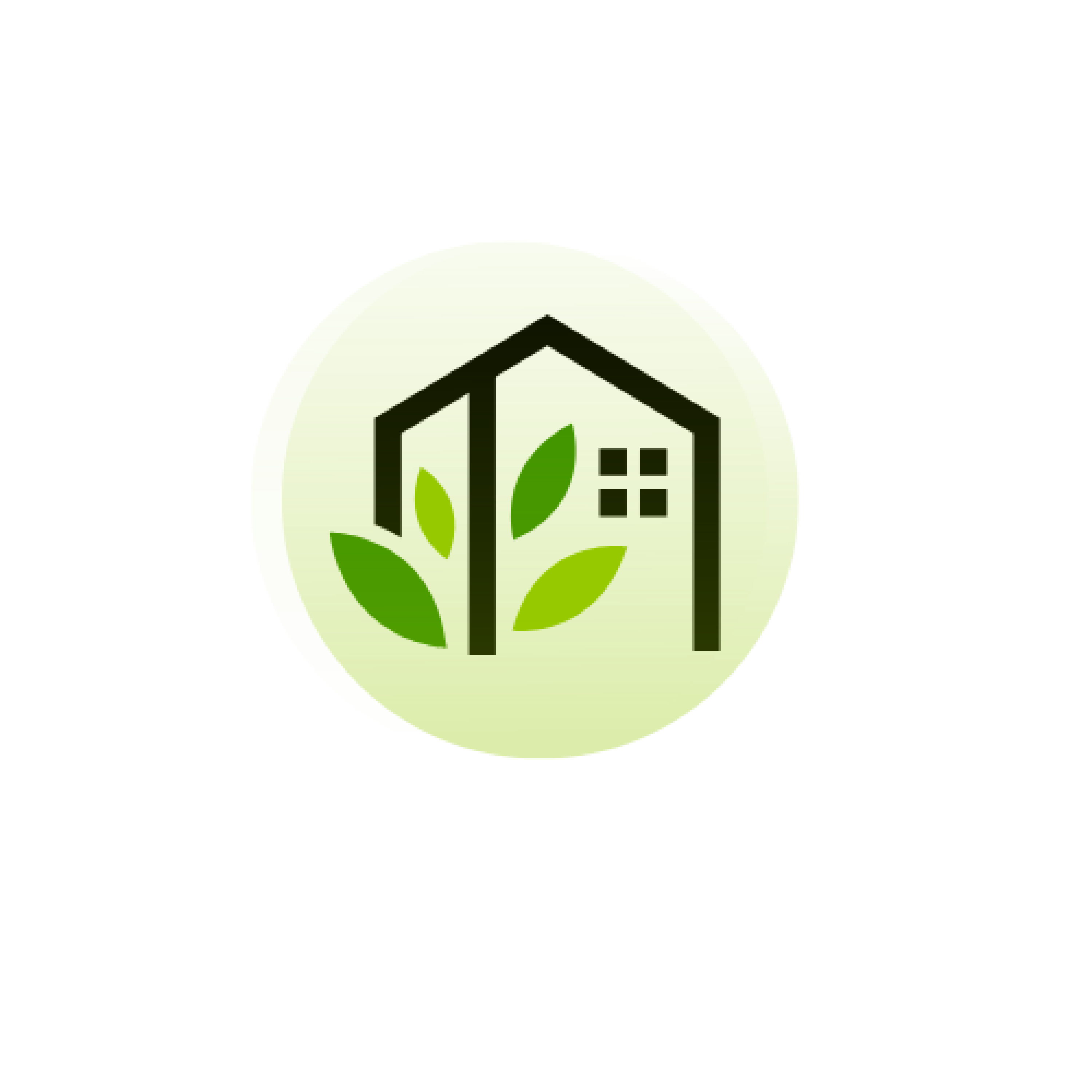 Green and Blue Flat Illustrative Eco Home Real Estate Logo